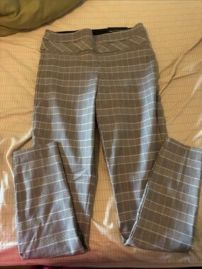 Leighton - Women's Plaid Skinny Ponte Pants — Gray